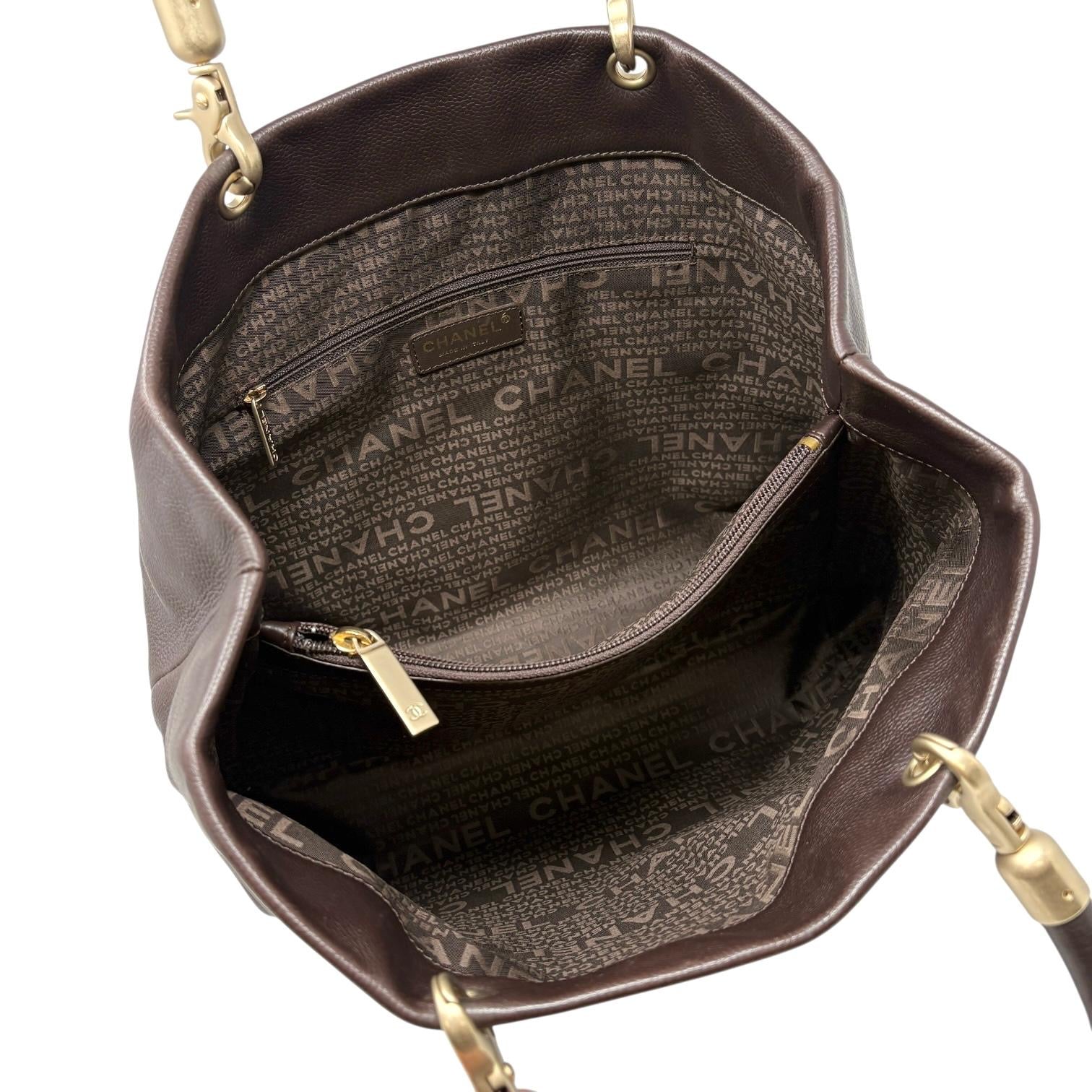 Chanel Brown Caviar Structured Handle Bag