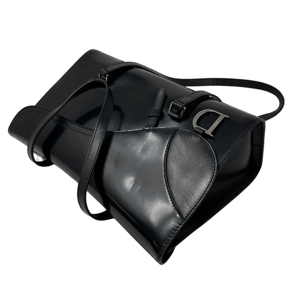 Dior Black Leather Saddle Shoulder Bag