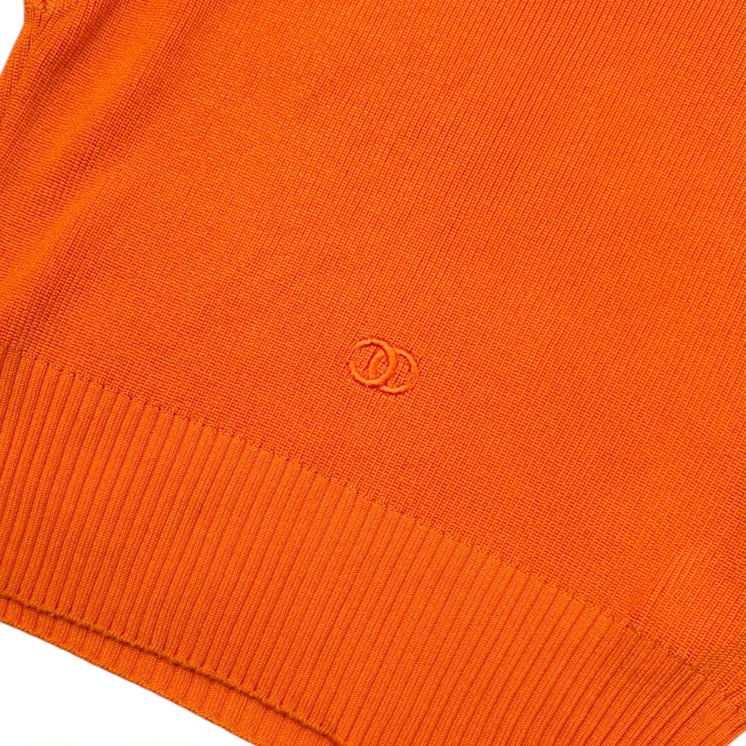 Chanel Orange Logo Ribbed Tank Top