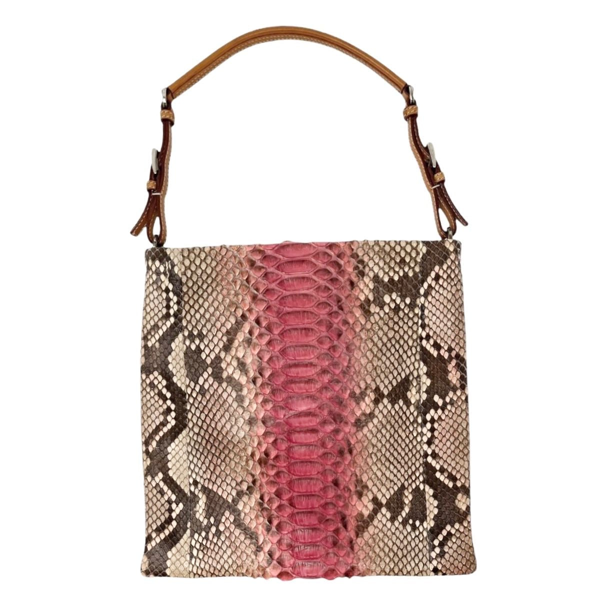 Prada Pink + Brown Snakeskin Top Handle Bag – Treasures of NYC
