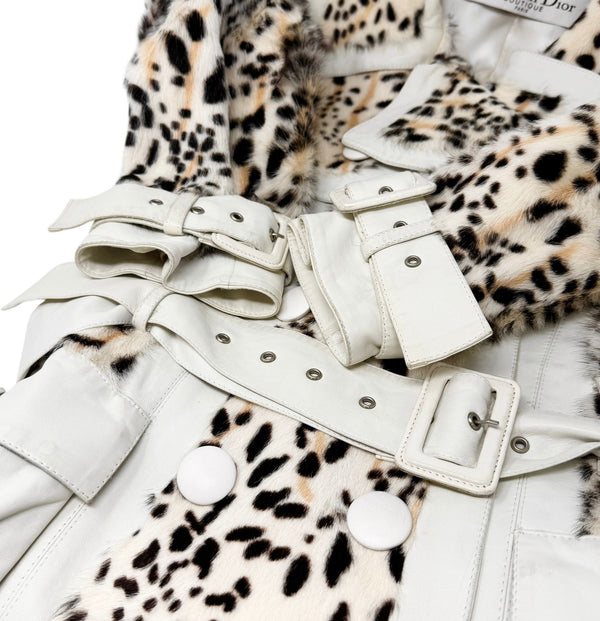 Dior Leopard Calf Hair Long Jacket