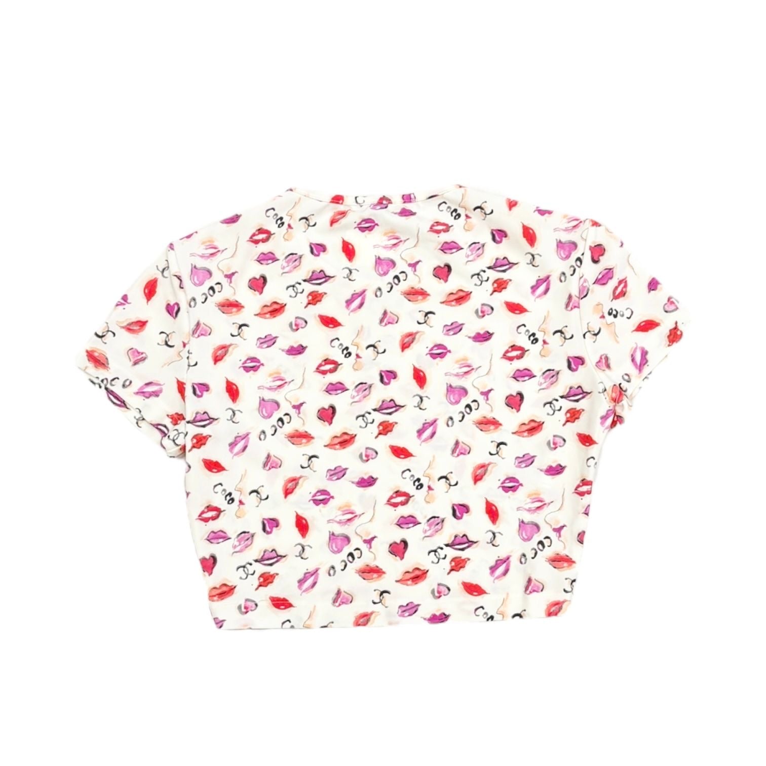 Chanel Lips Logo Crop Top