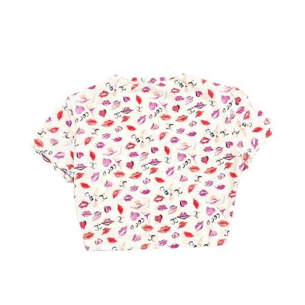 Chanel Lips Logo Crop Top