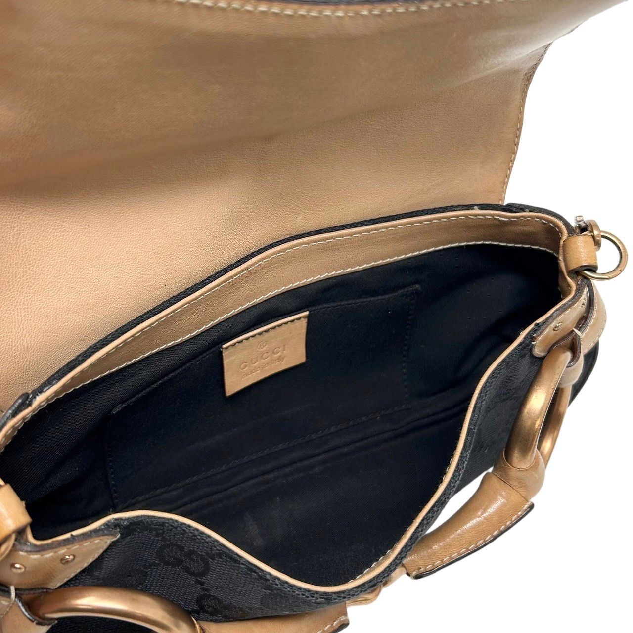 Gucci Two-Tone Horsebit Chain Shoulder Bag