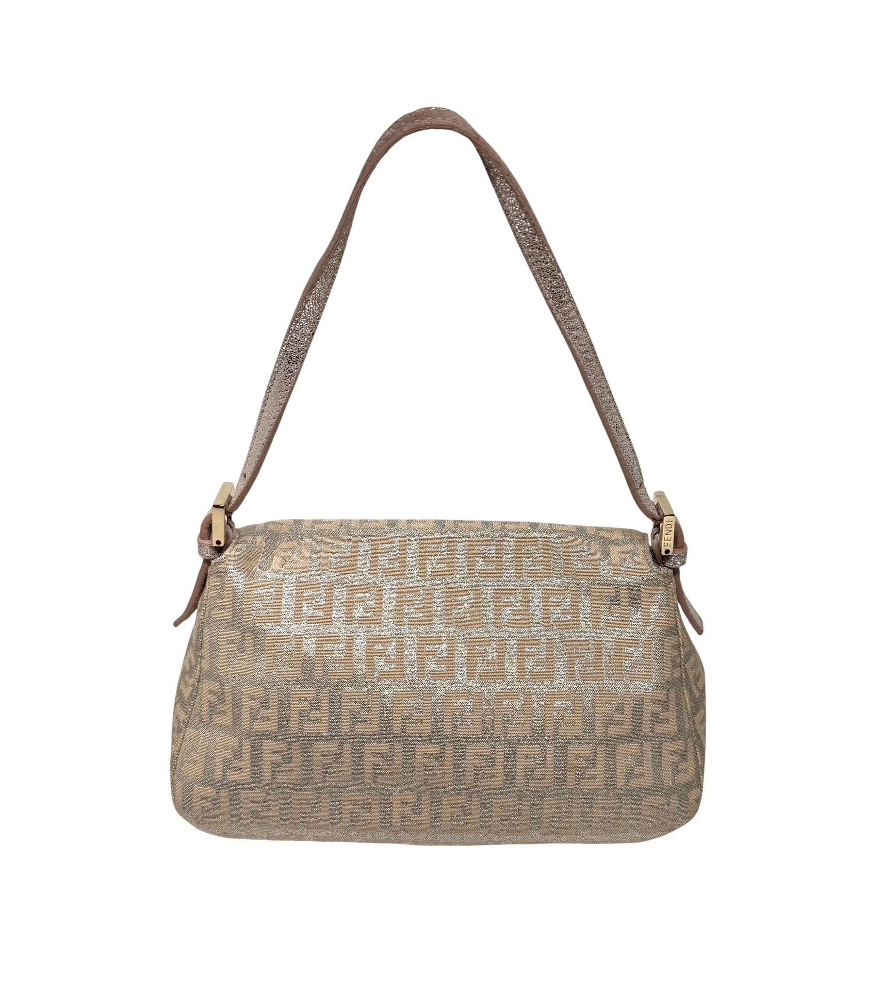 Fendi Pink Shimmer Mini Baguette