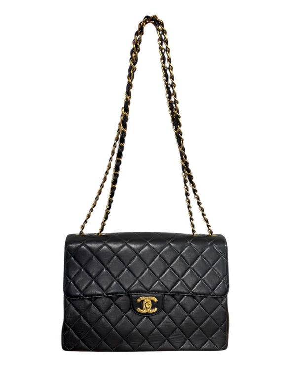 Chanel Black Jumbo Turnlock Flap Bag