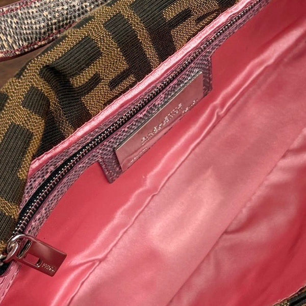 Fendi Brown Beaded Logo Baguette