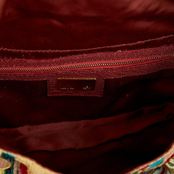 Fendi Multicolor Beaded Fringe Baguette