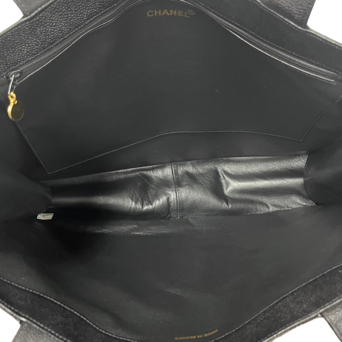 Chanel Black Caviar Leather Shoulder Tote