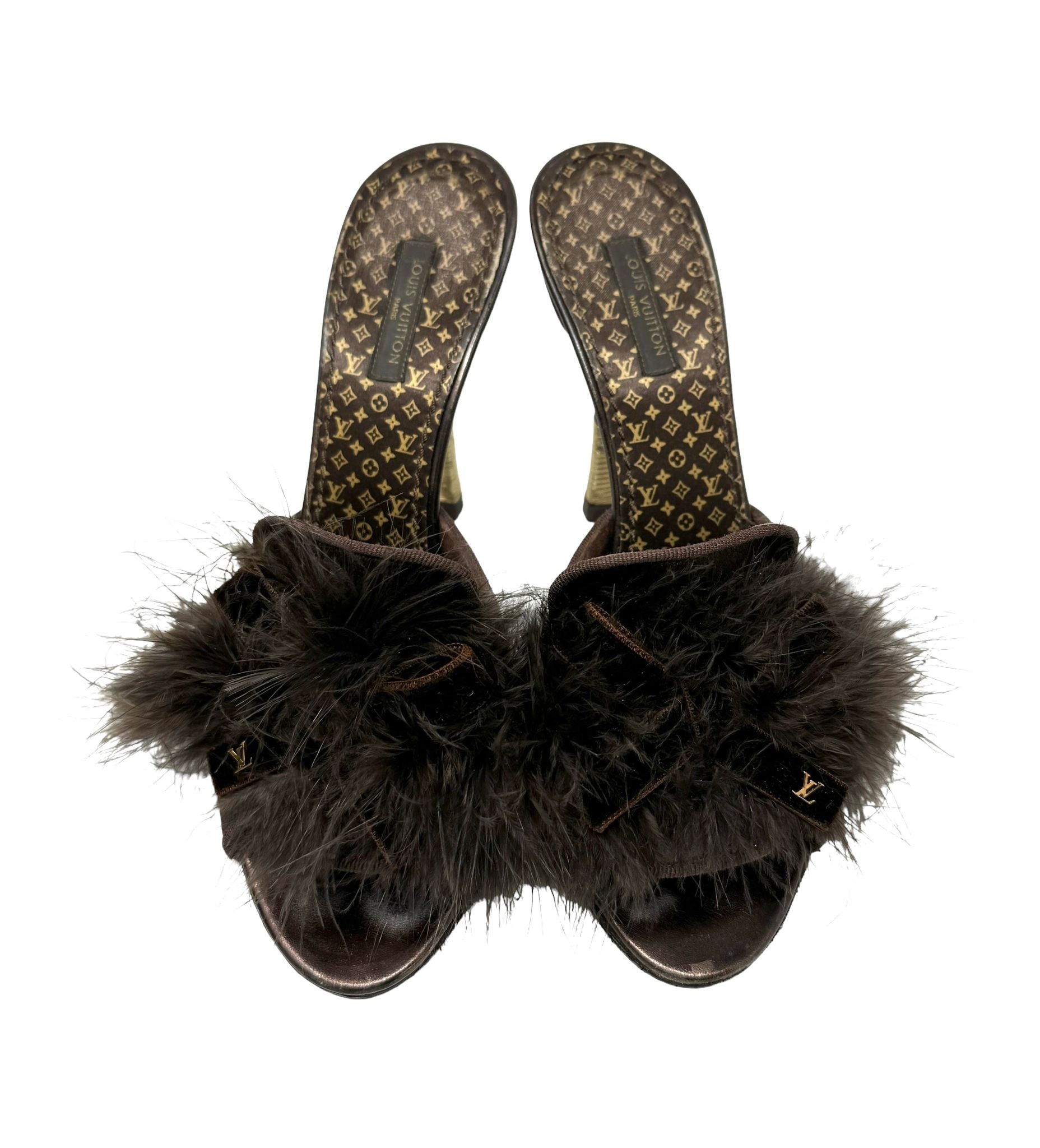 Louis Vuitton Brown Feather Heels