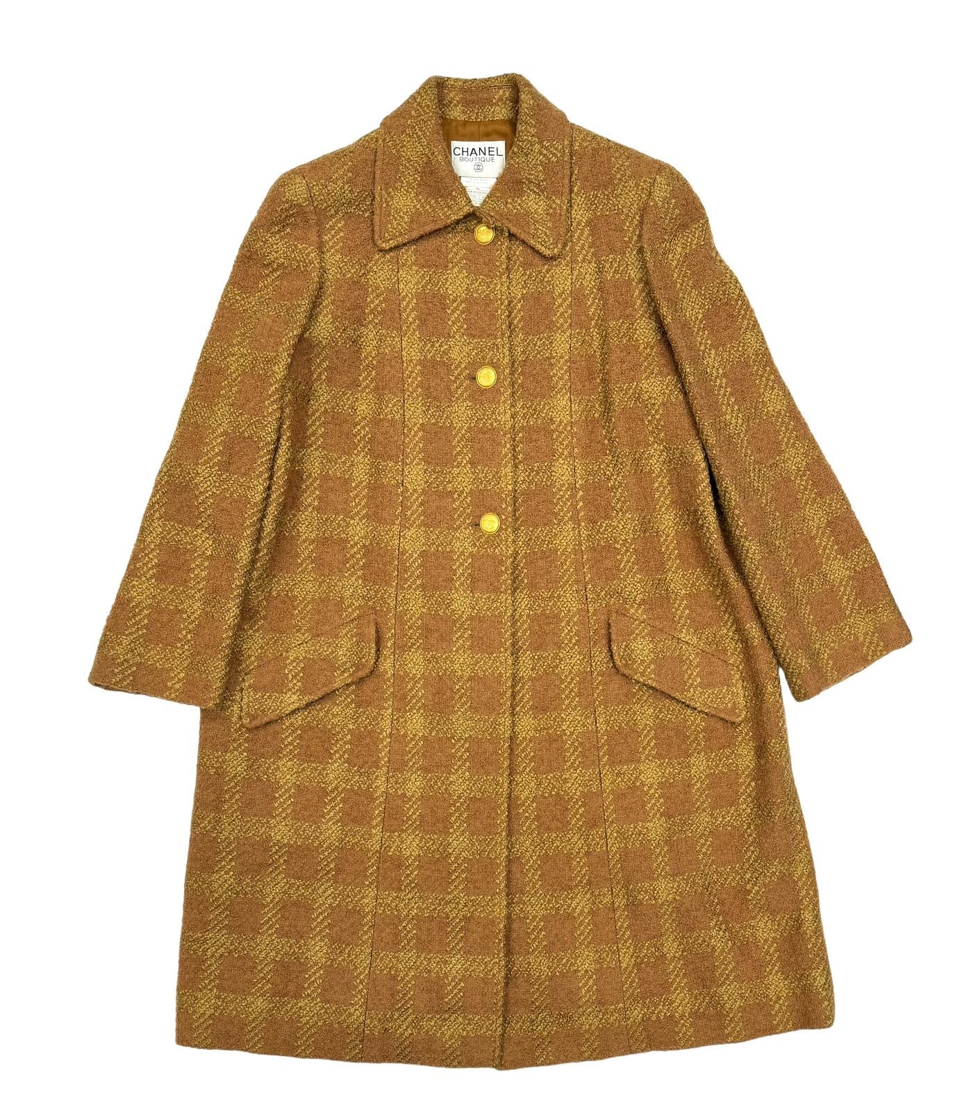 Chanel Gold and Brown Duster Coat