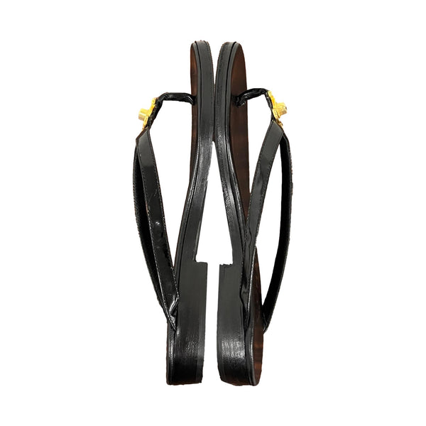 Chanel Black Logo Turnlock Sandals