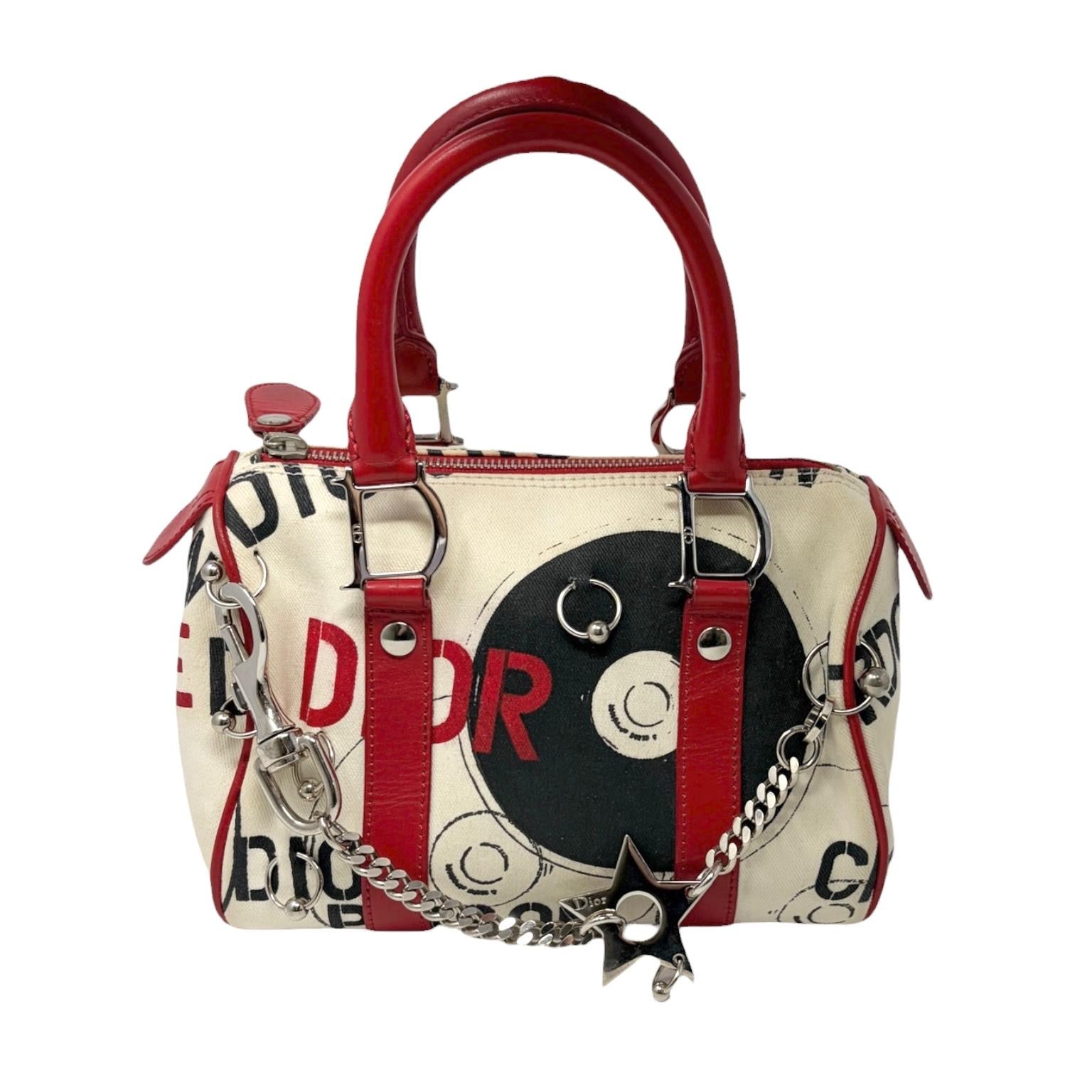 Dior White Hardcore Mini Boston Bag