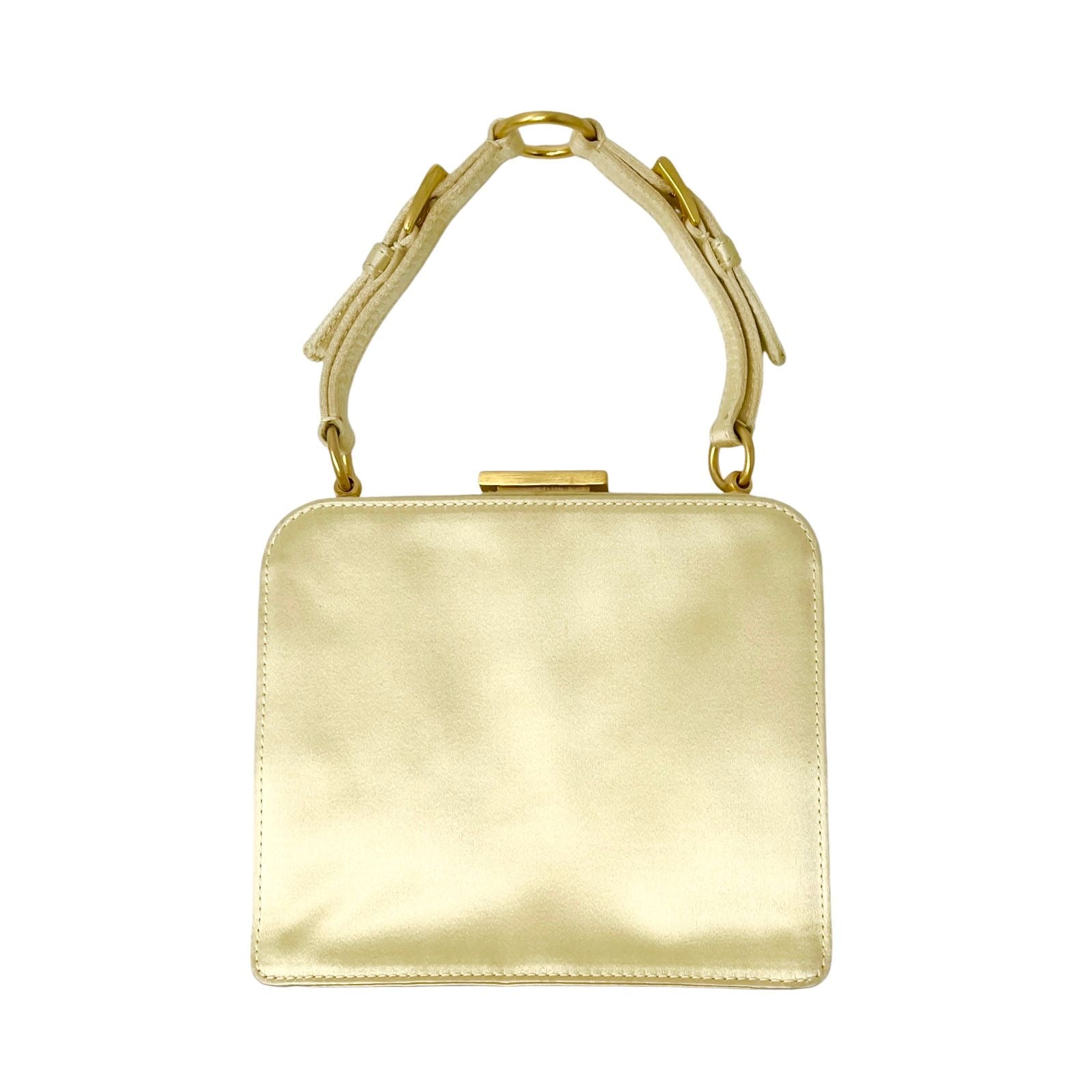 Prada Gold Satin MiniTop Handle Bag