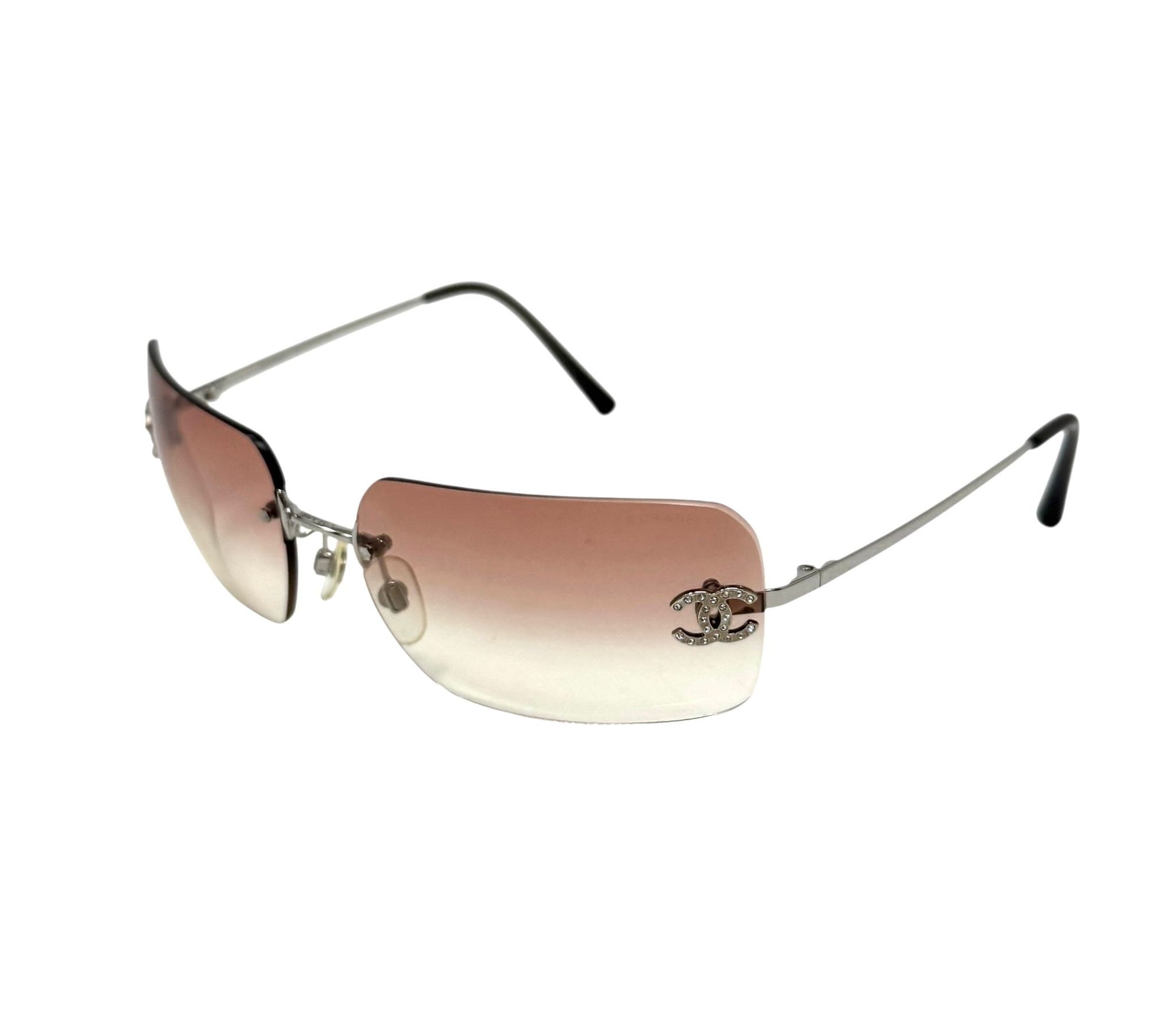 Chanel Pink Rhinestone Sunglasses