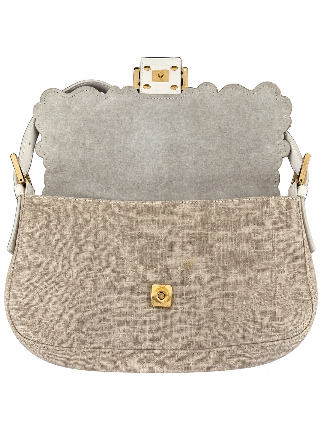 Fendi Tan Floral Baguette