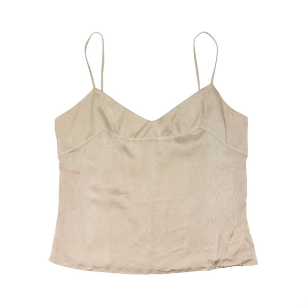 Chanel Ivory Silk Logo Tank