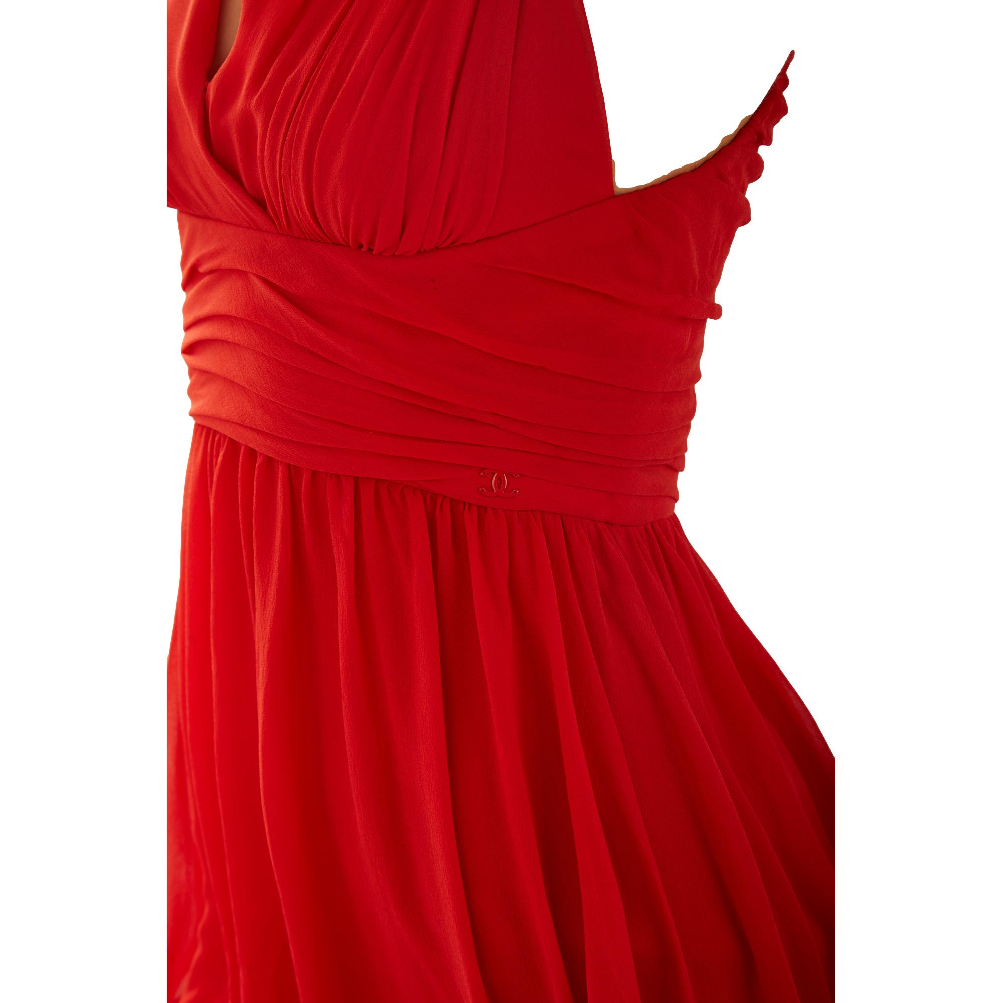 Chanel Red Tiered Babydoll Dress