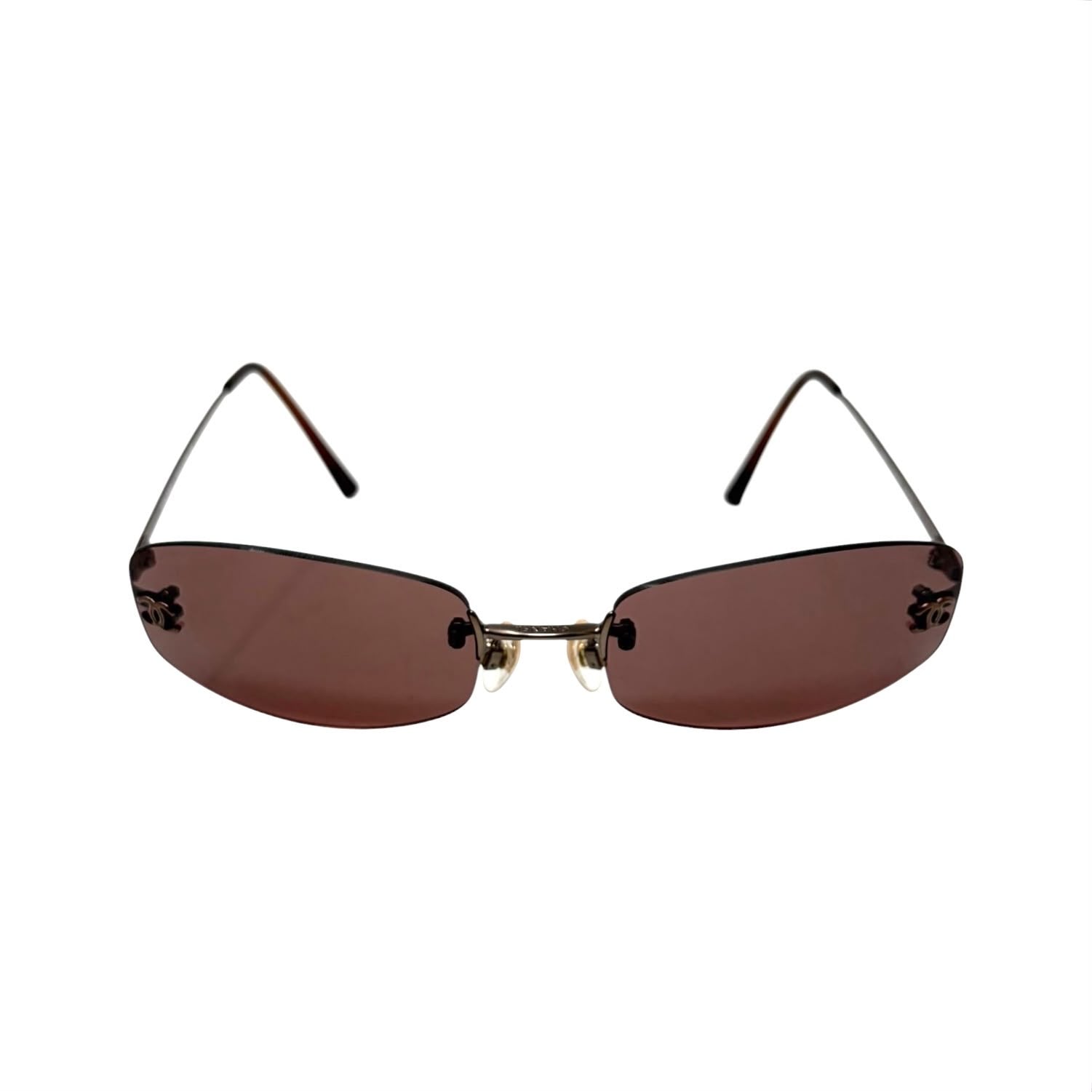 Chanel Purple Mini Rimless Sunglasses