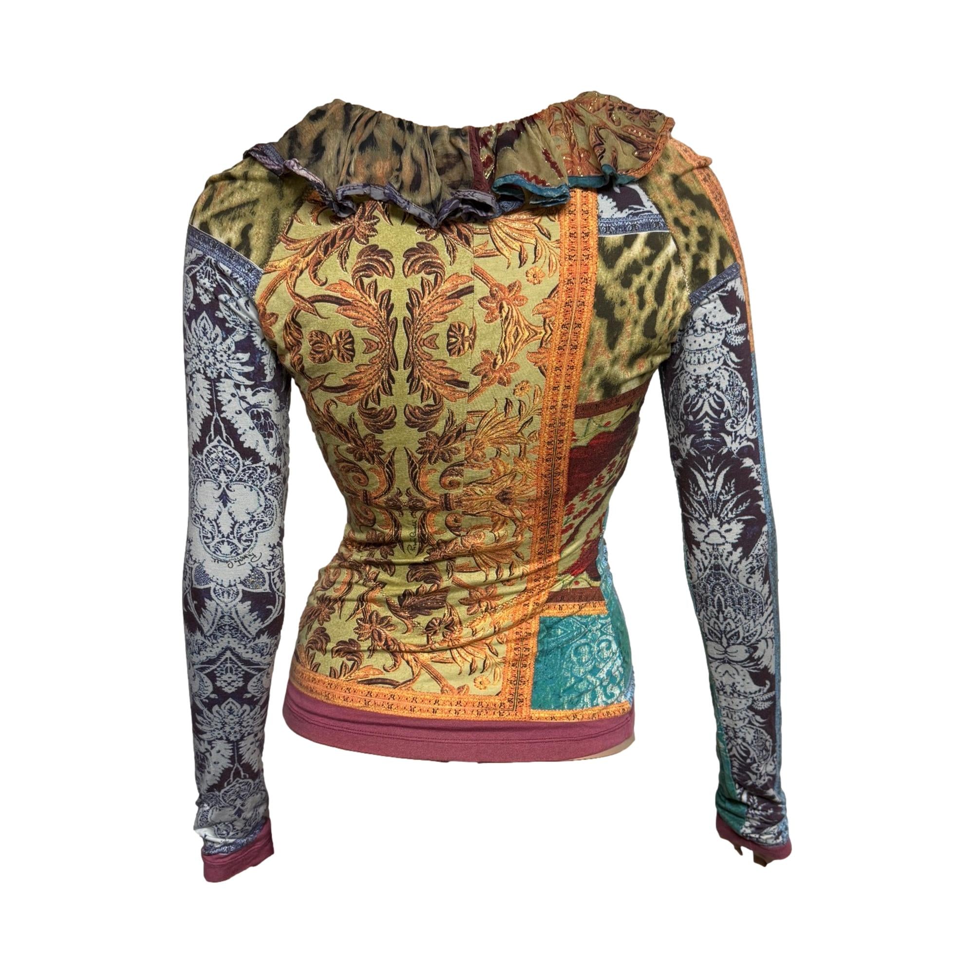 Roberto Cavalli Patchwork Tie Top
