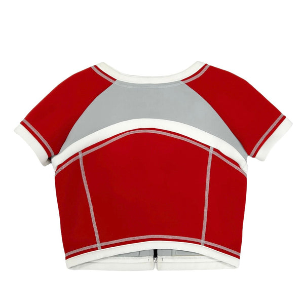 Chanel Red Logo Neoprene Top