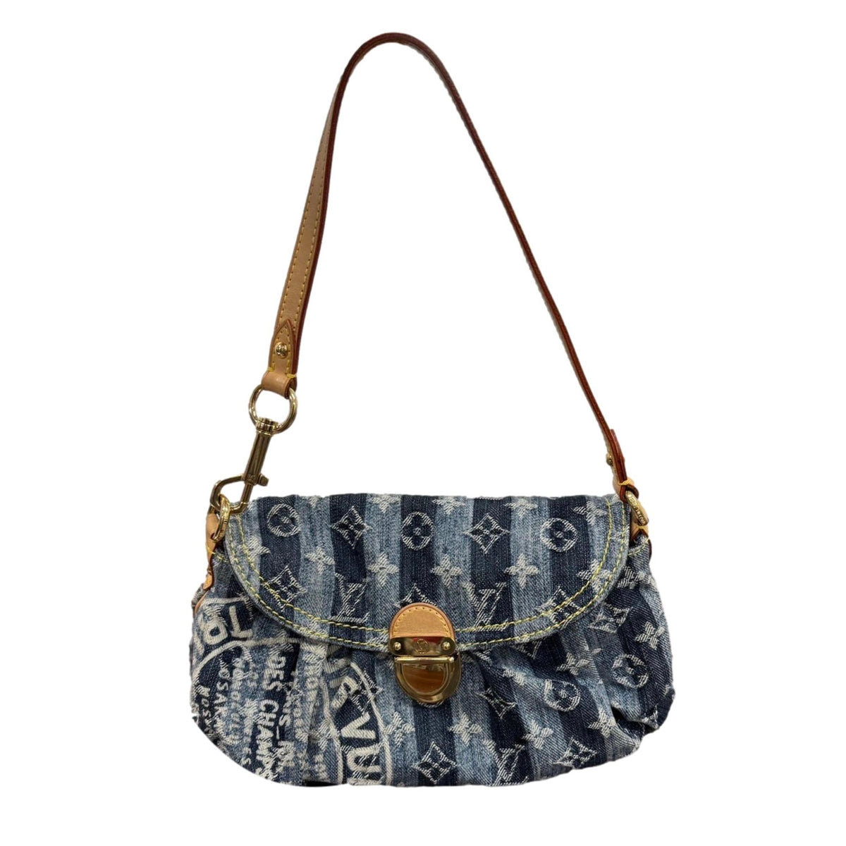 Louis Vuitton Denim Striped Shoulder Bag