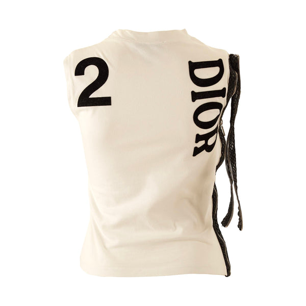 Dior J’adore White Logo Zipper Tank