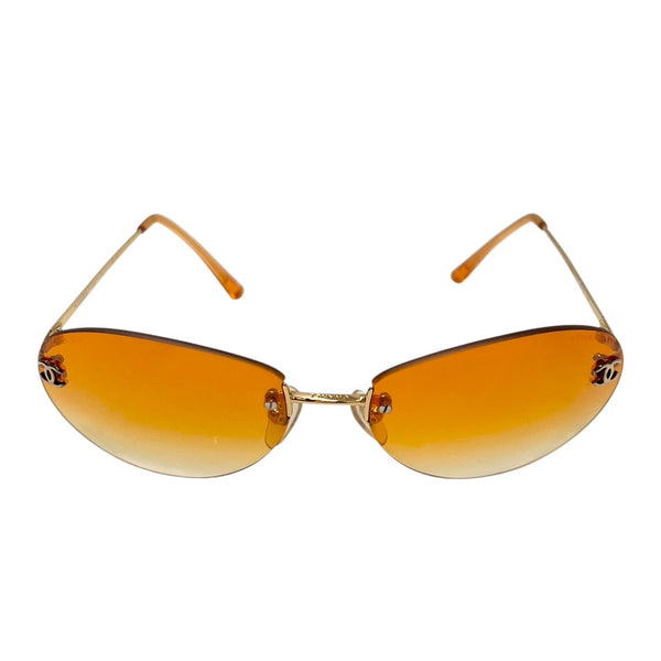 Chanel Orange Mini Rimless Sunglasses