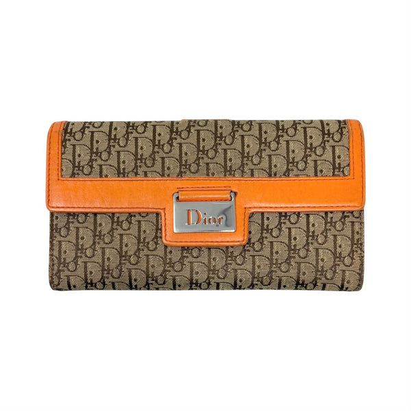 Dior Canvas Orange Logo Wallet