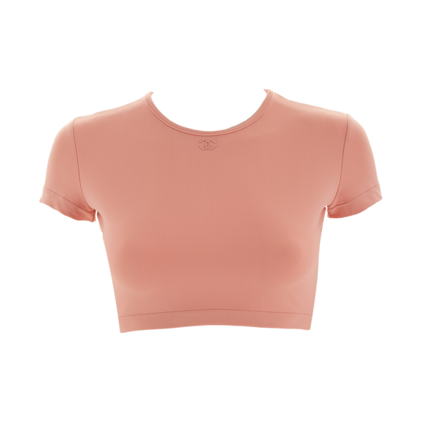 Chanel Baby Pink Logo Crop Top