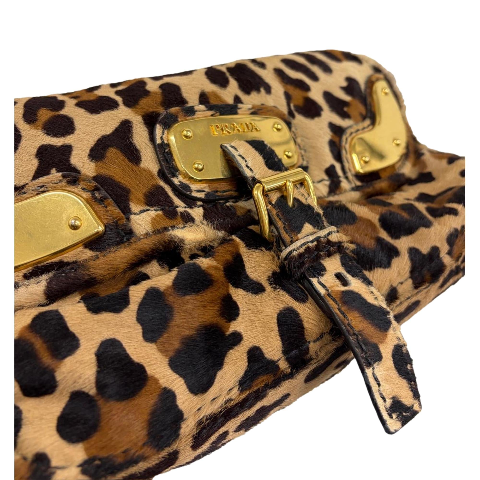 Prada Cheetah Calf-Hair Shoulder Bag