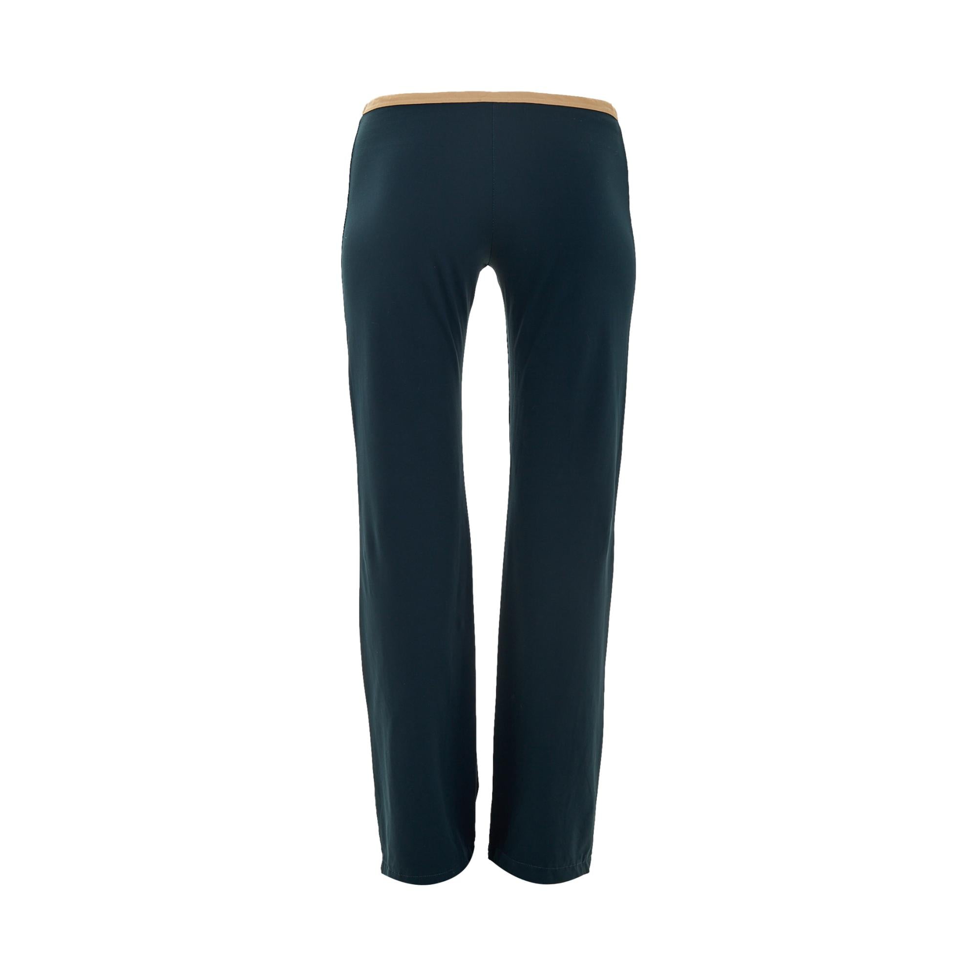 Chanel Navy + Tan Trim Stretch Pants
