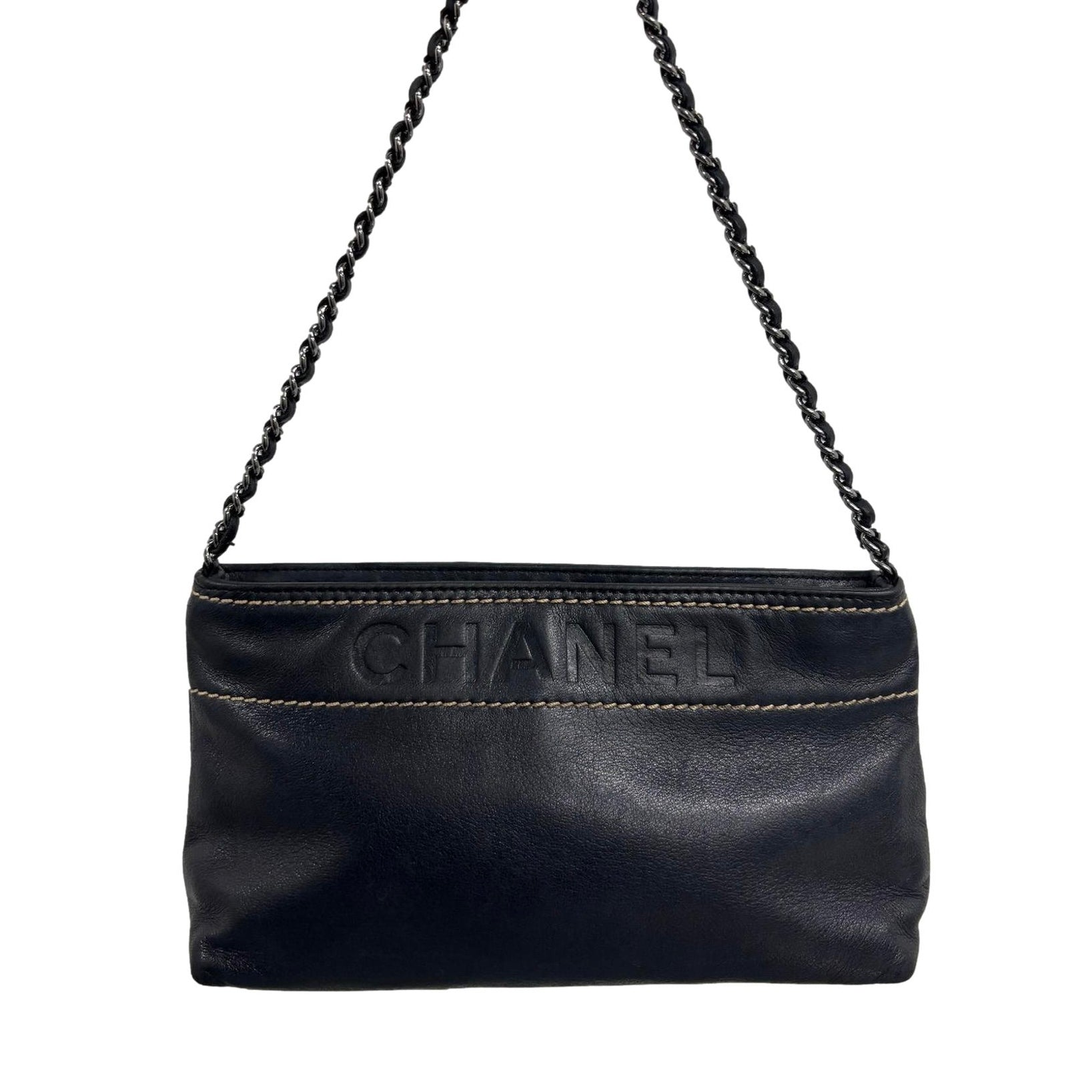 Chanel Black Mini Chain Logo Bag