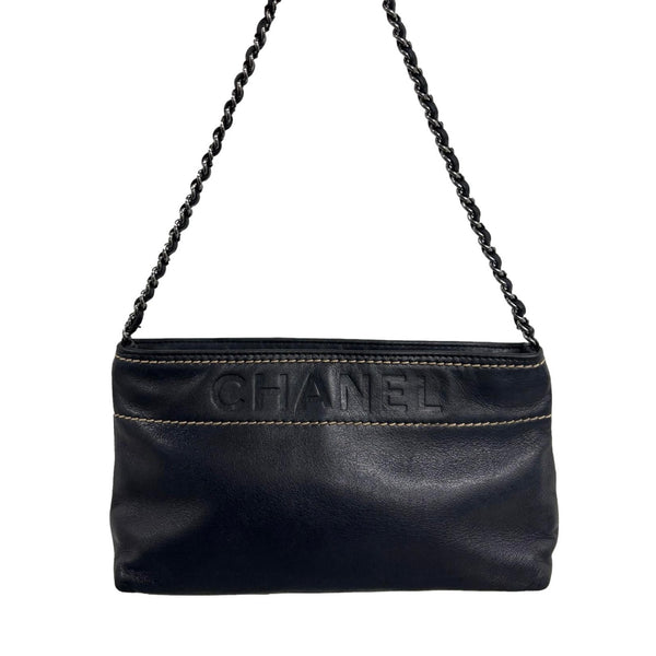 Chanel Black Mini Chain Logo Bag