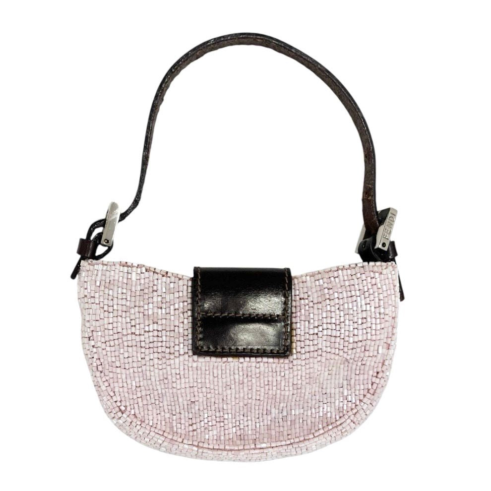 Fendi Baby Pink Beaded Croissant Bag