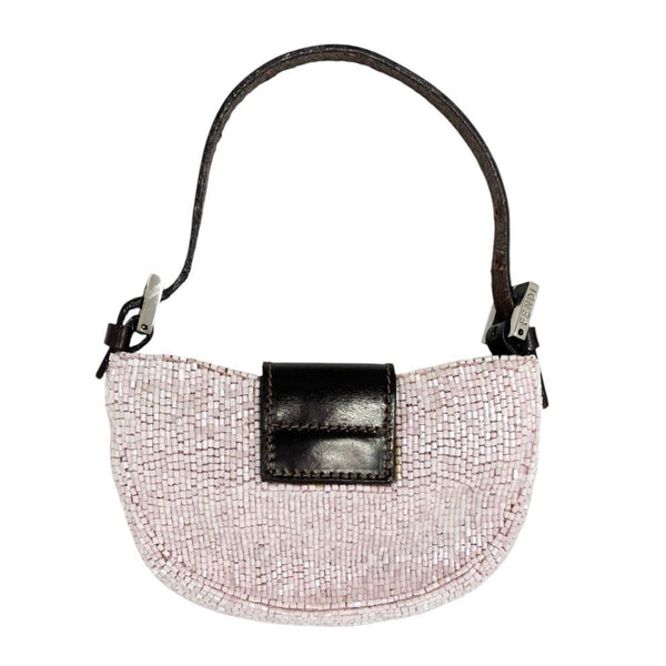 Fendi Baby Pink Beaded Croissant Bag