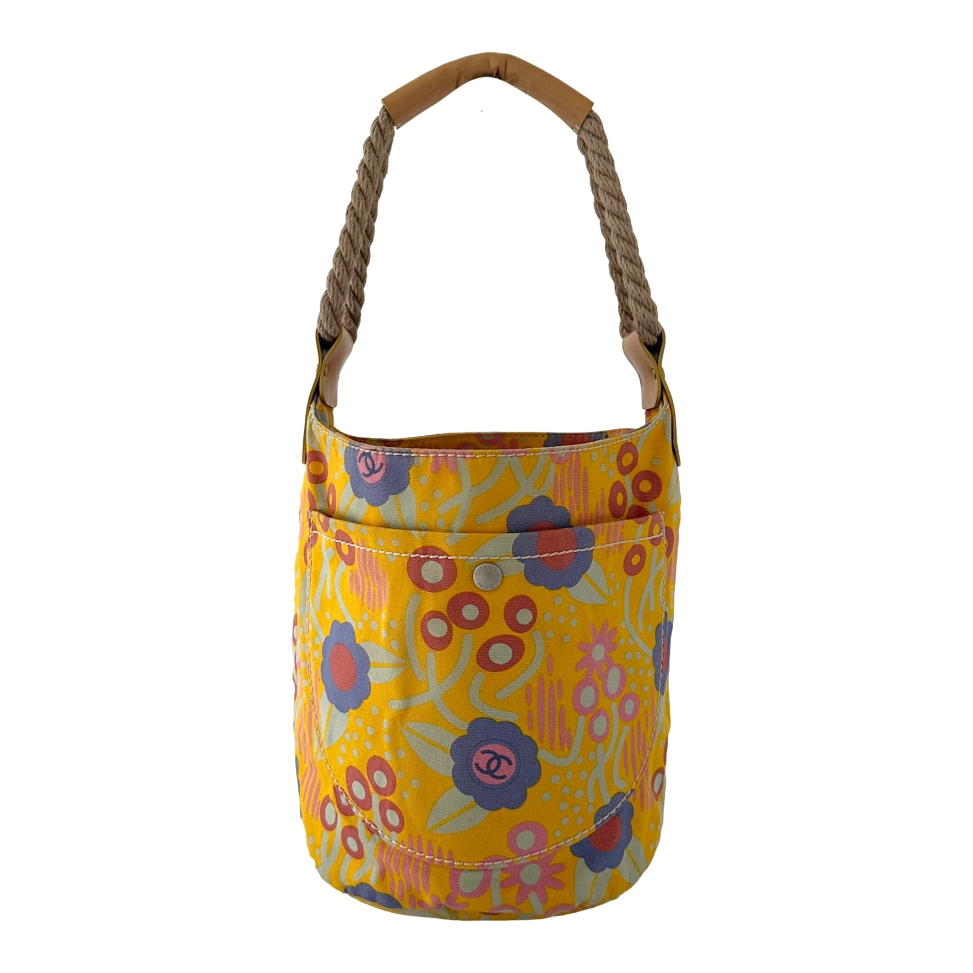 Chanel Yellow Floral Print Shoulder Bag
