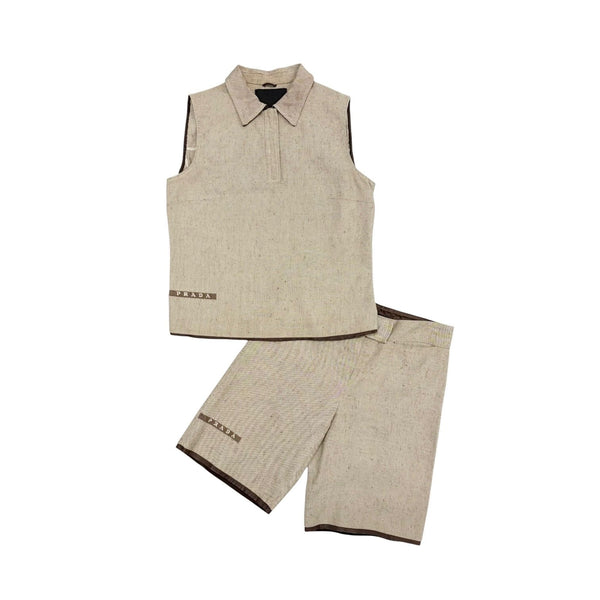 Prada Canvas Logo Short Set
