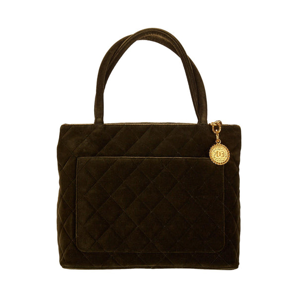 Chanel Olive Green Medallion Top Handle Bag