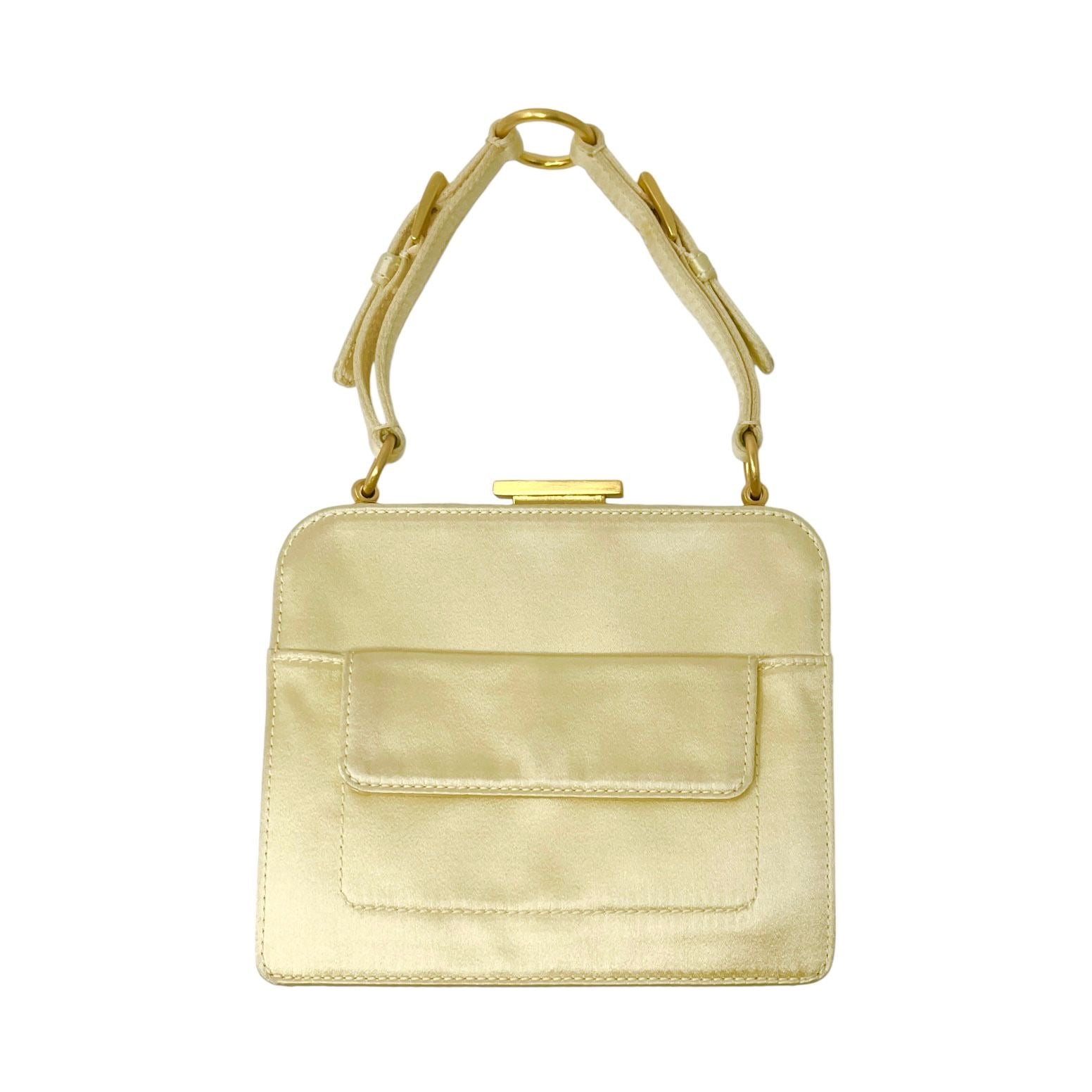 Prada Gold Satin MiniTop Handle Bag