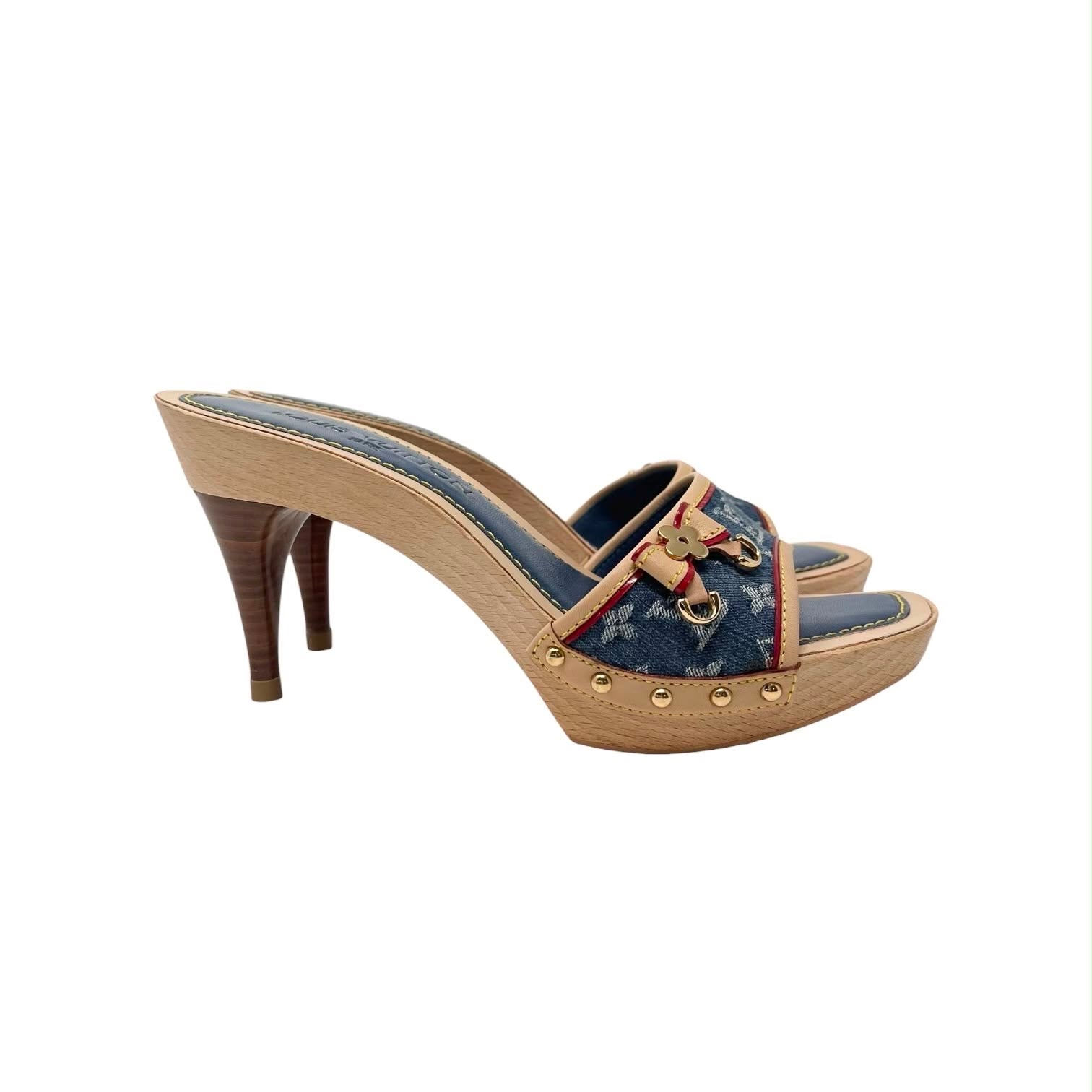 Louis Vuitton Denim Monogram Platform Heels