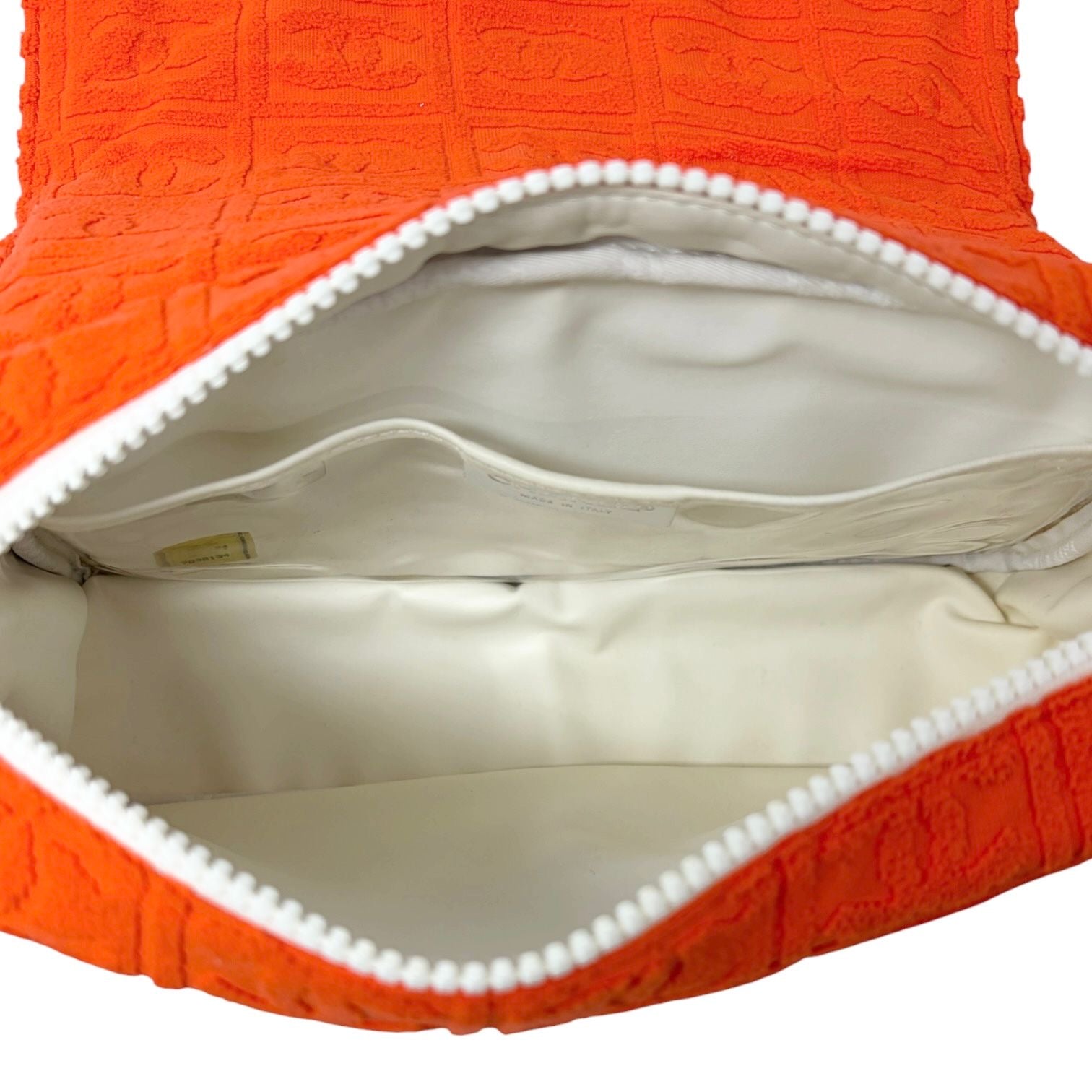 Chanel Orange Logo Terrycloth Shoulder Bag