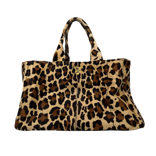 Prada Cheetah Print Calf Hair Top Handle Bag