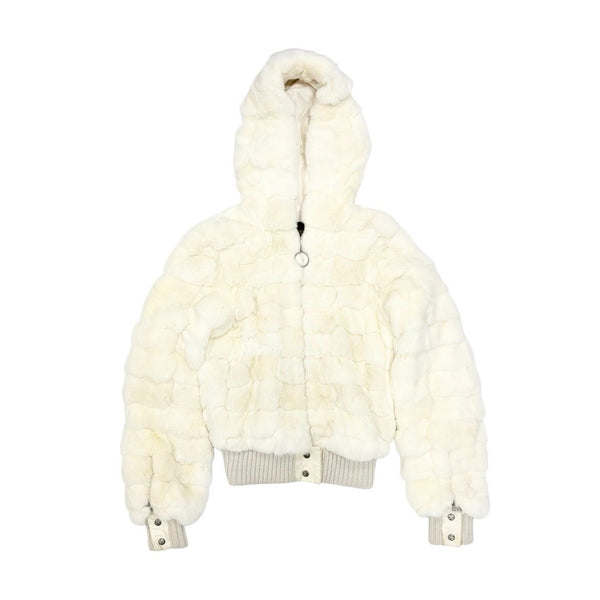 Louis Vuitton White Fur Zip Jacket