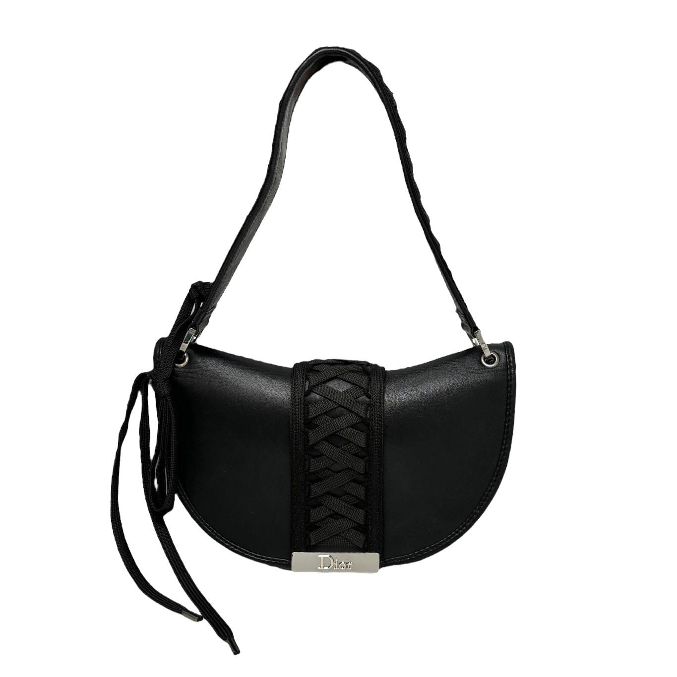 Dior Black Leather Corset Shoulder Bag