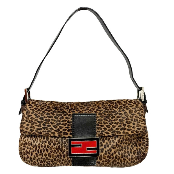 Fendi Cheetah + Red Baguette Bag