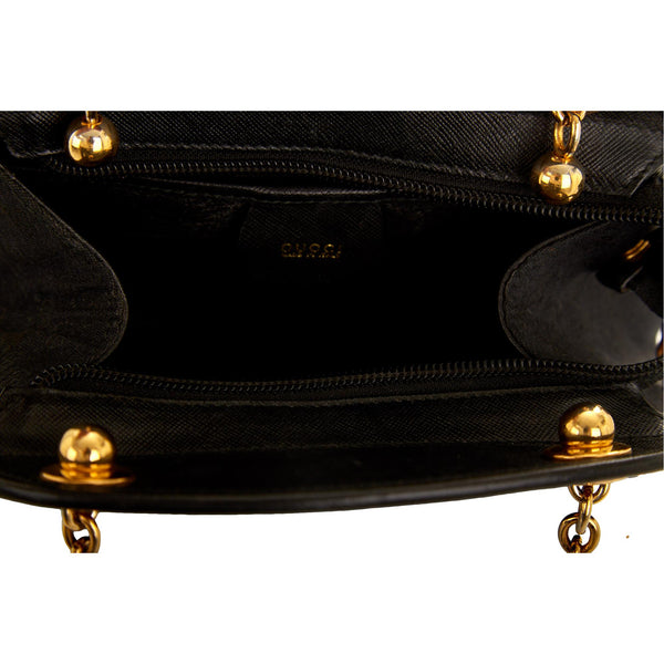 Gucci Black Monogram Bamboo Chain Bag