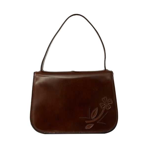 Prada Brown Leather Mini Top Handle Bag