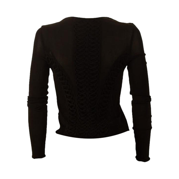 Dior Black Lace-Up Cardigan Top