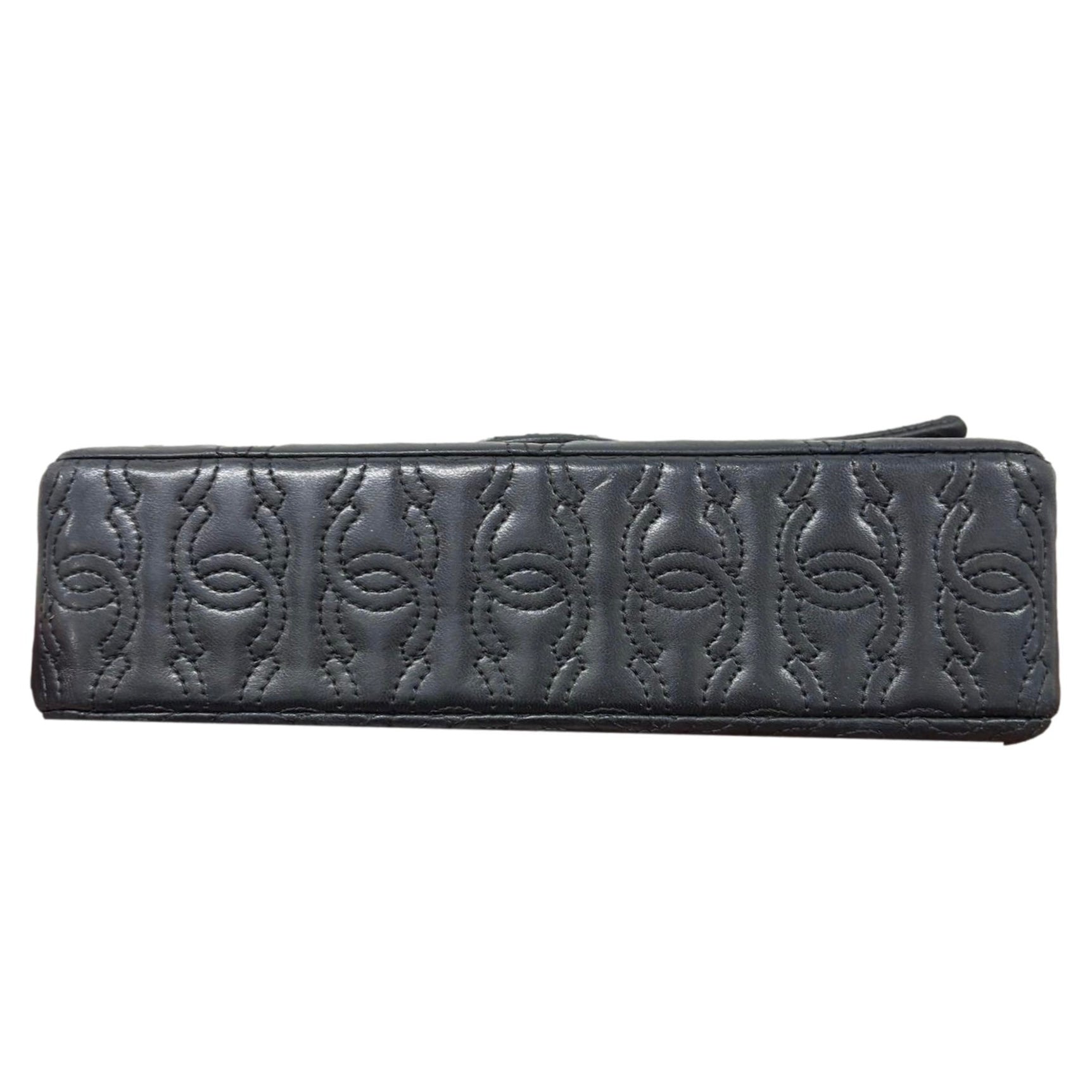 Chanel Black Logo Stitch Flap Bag